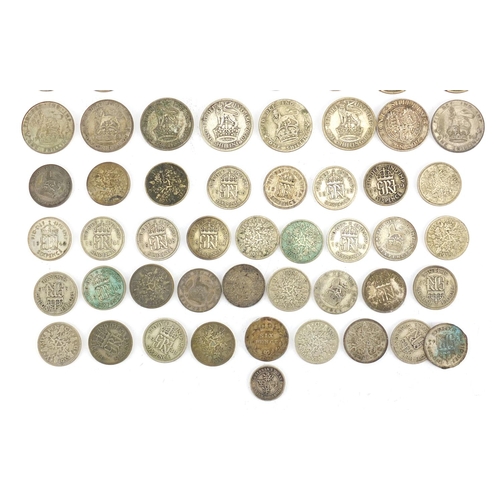2321 - British pre 1947 coinage including half crowns and shillings, 260.0g