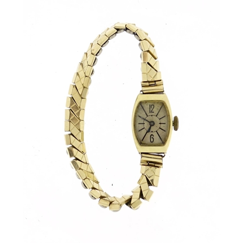 2442 - Art Deco 14ct gold ladies wristwatch, 2.1cm x 1.5cm
