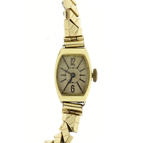 2442 - Art Deco 14ct gold ladies wristwatch, 2.1cm x 1.5cm