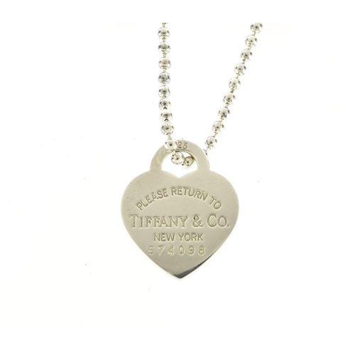 2386 - Tiffany & Co sterling silver pendant on necklace, 50cm in length, 12.8g
