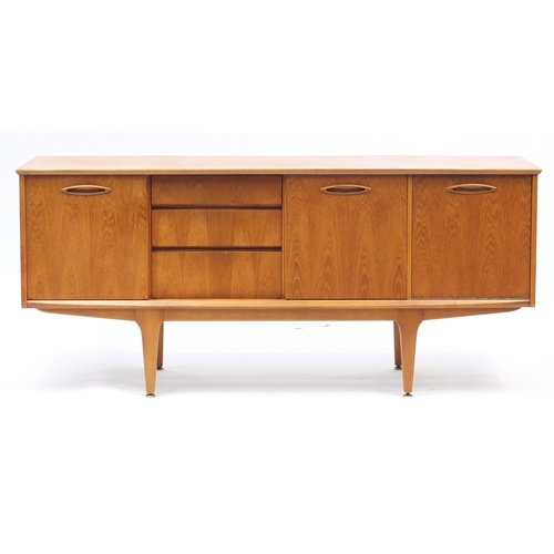 2001 - Vintage Jentique teak sideboard with two sliding doors, three drawers and a drop down door, 75cm H x... 
