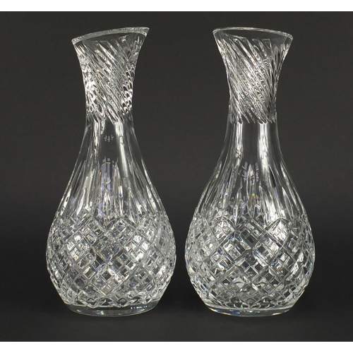 2084 - Two Stuart crystal Carlingford wine carafes, 27cm high