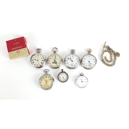 2463 - Vintage and later pocket watches including Ingersoll, Alert Junior, W Major & Sons and Sekonda