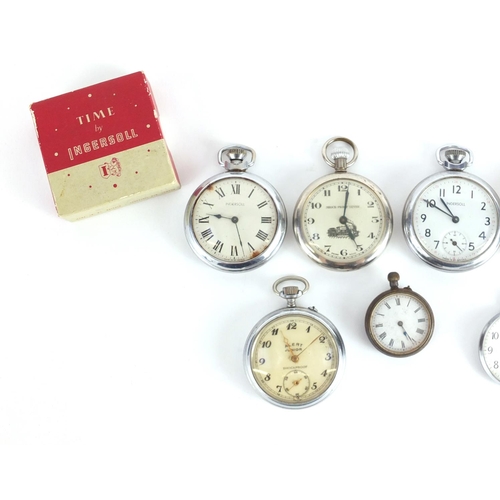 2463 - Vintage and later pocket watches including Ingersoll, Alert Junior, W Major & Sons and Sekonda