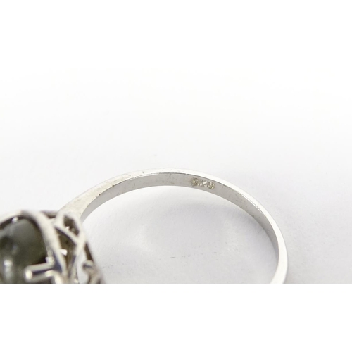 2448 - Ten silver semi precious stone rings, various sizes, 27.7g