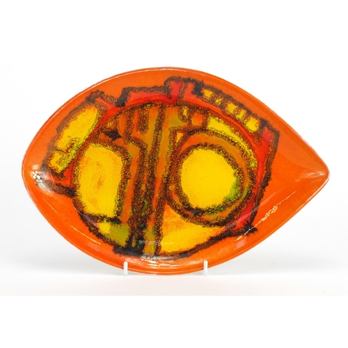2193 - Poole pottery Delphis spear head dish, 31cm in length