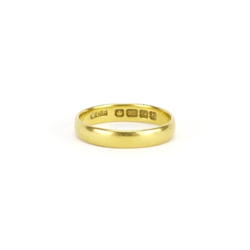 2346 - 22ct gold wedding band, size Q, 4.2g