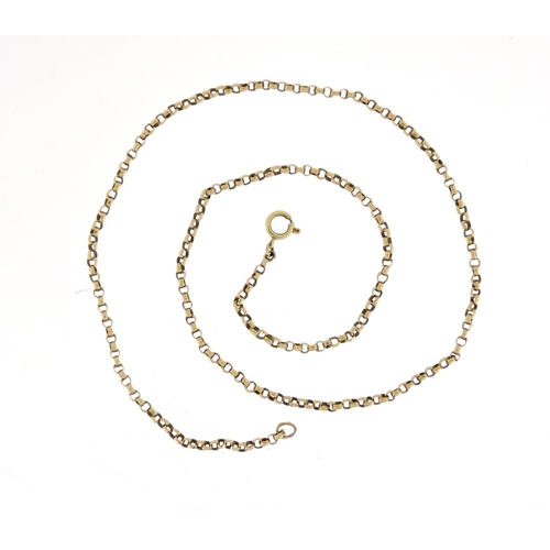 2364 - 9ct gold belcher link necklace, 48cm long, 6.0g