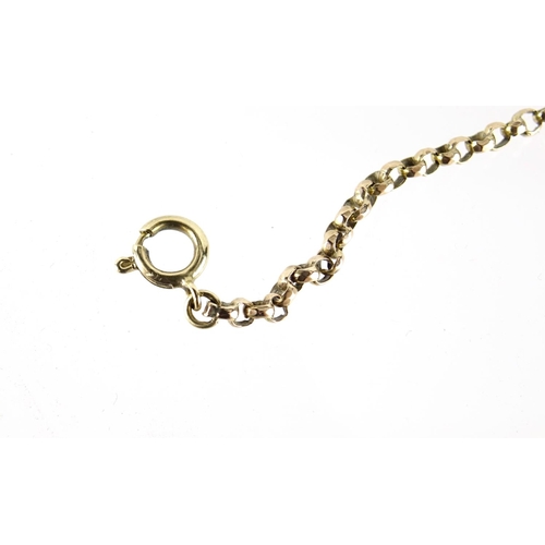 2364 - 9ct gold belcher link necklace, 48cm long, 6.0g