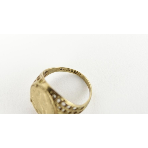 2387 - Two 9ct gold rings including a diamond and sapphire eternity ring, 5.0g