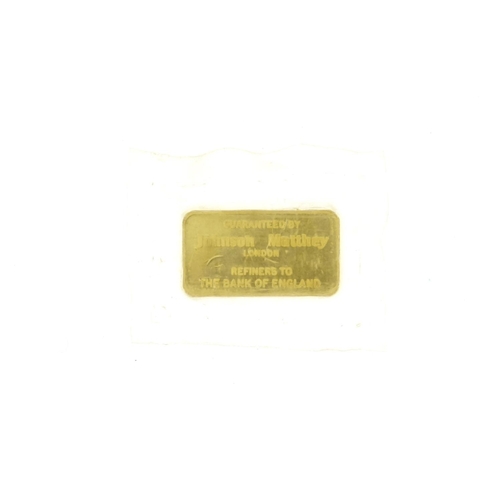 2358 - Swiss gold bullion ingot by Johnson Matthey, 5.0g