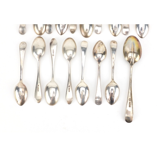 2273 - Eighteen silver teaspoons including a set of eleven and a set of six, various hallmarks, the largest... 