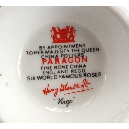 2136 - Paragon six World Famous Roses tea service by Harry Wheatcroft