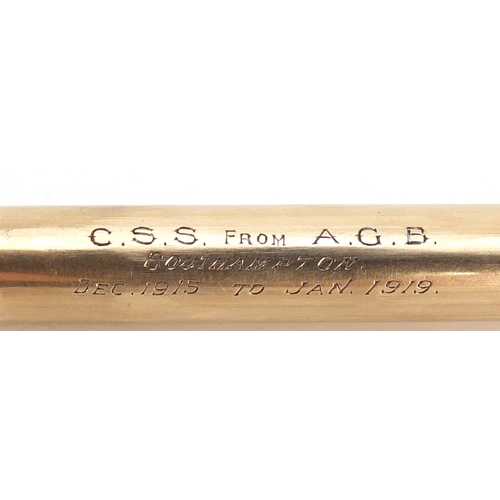 126 - 9ct gold propelling pencil, 8.5cm in length when closed, 26.5g