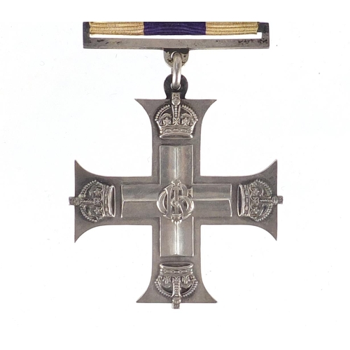 268 - British Military World War I Military cross with tooled leather fitted case