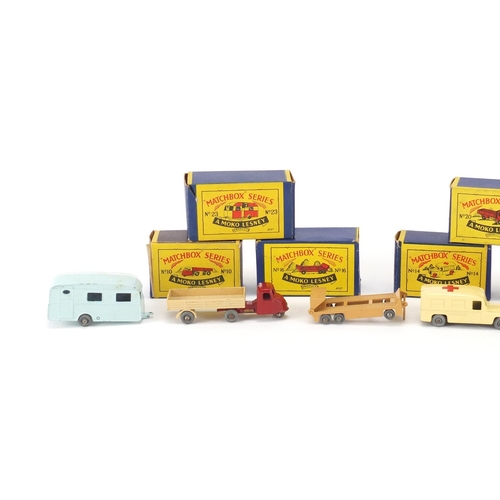 339 - Six Matchbox Series die cast vehicles with boxes comprising numbers no.10, no.14, no.15, no.16 no.20... 