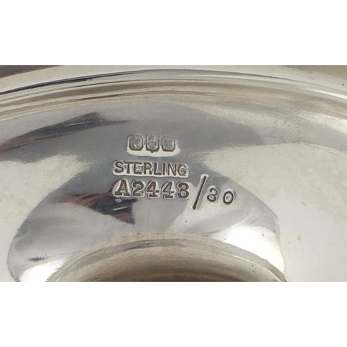 888 - Sterling silver twin handled sugar bowl and cover, Birmingham hallmarked, 13.5cm H x 20.5cm W, 379.5... 