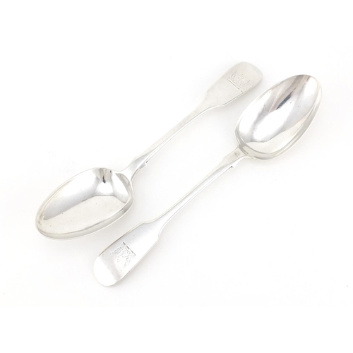 954 - Pair of Georgian silver tablespoons by Reid & Sons, Newcastle 1834, 22cm in length, 136.5g