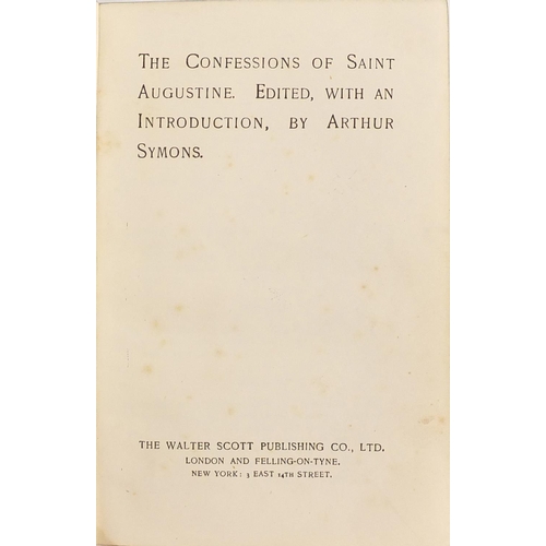 193 - Shipping interest Confessions of Saint Augustine hardback book, impressed White Star Line to the lea... 