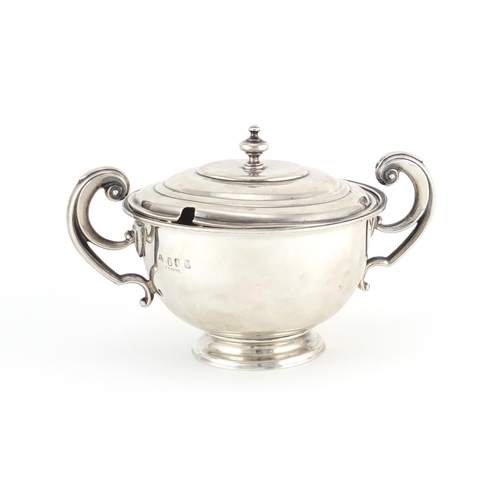 902 - Irish silver twin handled bowl and cover by Sharman D Neill, Dublin 1904, 12cm in diameter, 261.2g