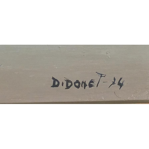 1236 - Henri Bournet Didonet - Abstract composition, oil on canvas, inscribed label verso, mounted and fram... 