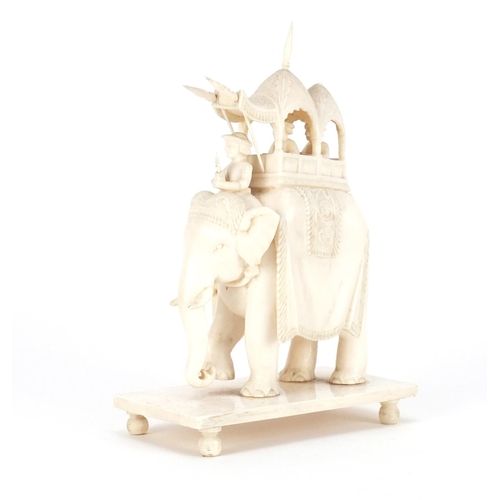 2596 - Antique Indian ivory of an elephant consort, 14.5cm high