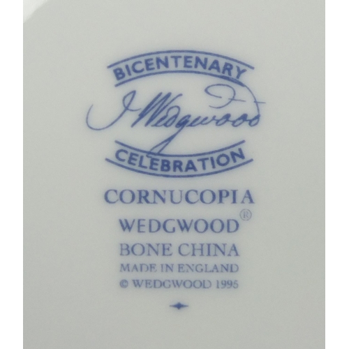 2206 - Wedgwood Cornucopia six place tea service including teapot milk jug, sugar bowl and trio's