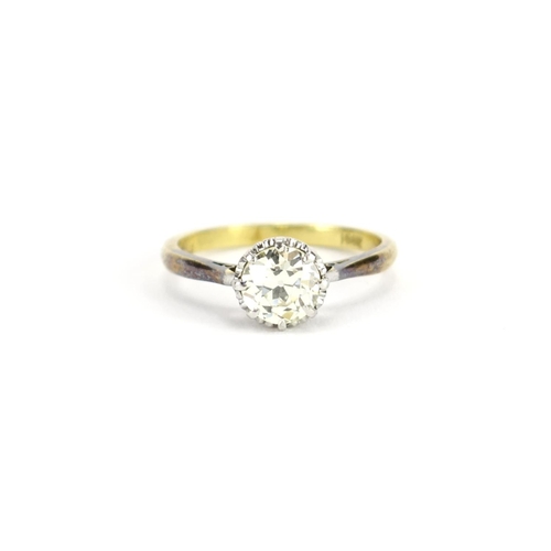 962 - 18ct gold diamond solitaire ring, approximately 1.25ct, size O, 3.2g