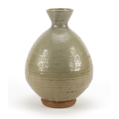841 - Early St Ives pottery vase by Bernard Leach, impressed script mark to the base, 29cm high