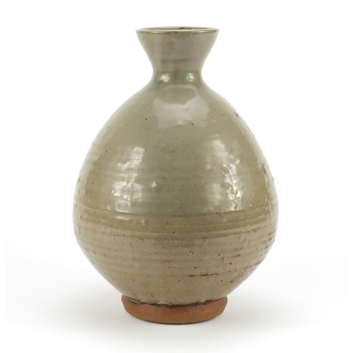 841 - Early St Ives pottery vase by Bernard Leach, impressed script mark to the base, 29cm high