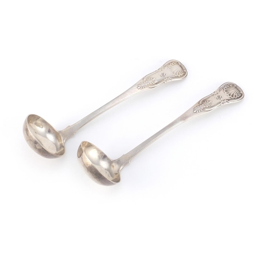 952 - Pair of Georgian Scottish silver ladles by Andrew Wilkie, Edinburgh 1826, 15cm in length, 81.6g