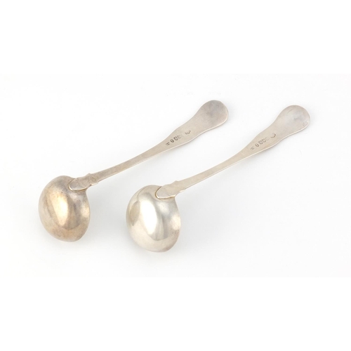 952 - Pair of Georgian Scottish silver ladles by Andrew Wilkie, Edinburgh 1826, 15cm in length, 81.6g