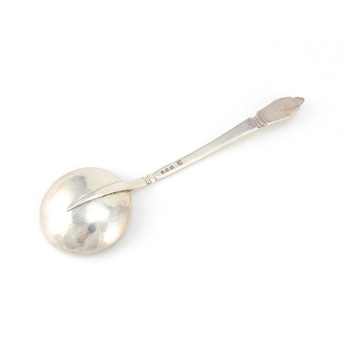 953 - Arts & Crafts silver spoon by C J Vander, 18cm in length, 50.0g