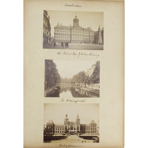 198 - 19th century photograph album depicting mostly black and white photographs including Paris, Cologne,... 