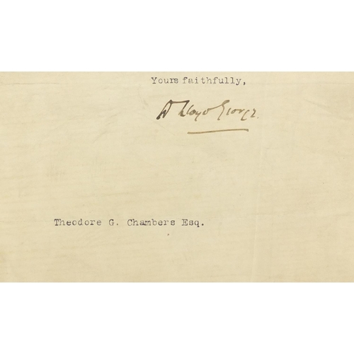 184 - David Lloyd George ink signature on a printed letter from 10 Downing Street, dated 20th May 1918, 23... 