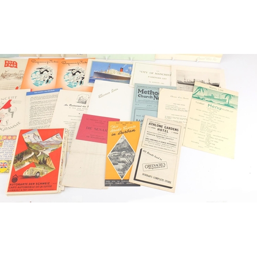 201 - Collection of predominantly Cunard White Star Line shipping menu's and passenger list including RMS ... 