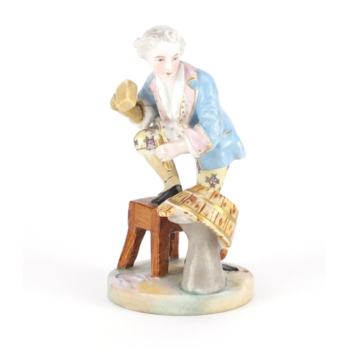 788 - 19th century Meissen figure of a worker, blue cross sword marks to the base, 16cm high