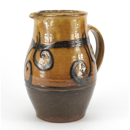 843 - Winchombe studio pottery jug by Ray Finch/ Michael Cardew, impressed marks around the foot rim, 23.5... 