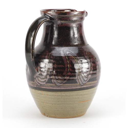 844 - Winchcombe studio pottery mug by Ray Finch, impressed marks around the foot rim, 22.5cm high