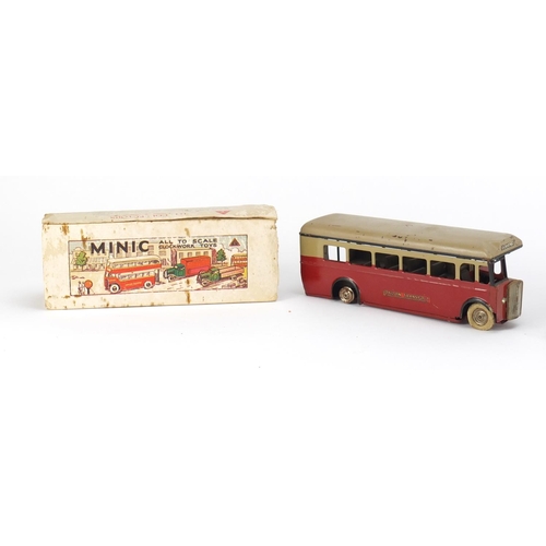 350 - Tri-ang Minic London transport bus and express service van with boxes