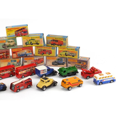 343 - Fifteen Matchbox die cast vehicles with boxes including some Superfast, comprising numbers no.5, no.... 