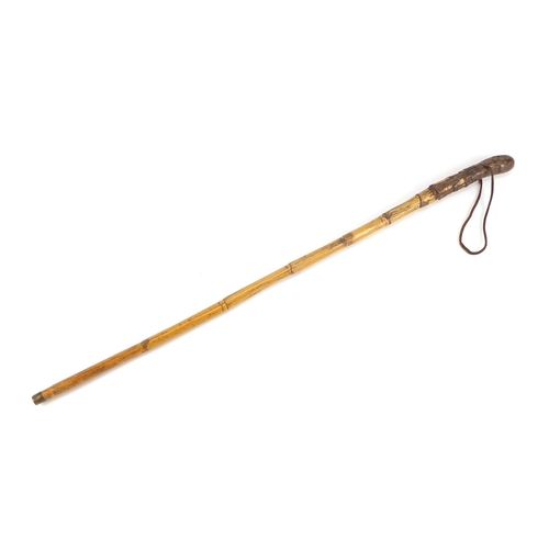 165 - Bamboo sword stick with steel blade, 86.5cm in length