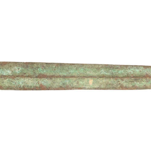 331 - Islamic patinated bronze sword, 63cm in length