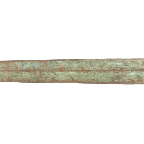 331 - Islamic patinated bronze sword, 63cm in length