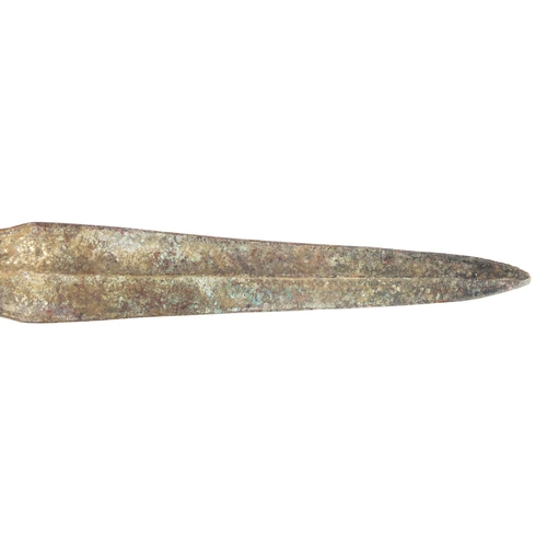 332 - Islamic patinated bronze short sword, 36.5cm in length