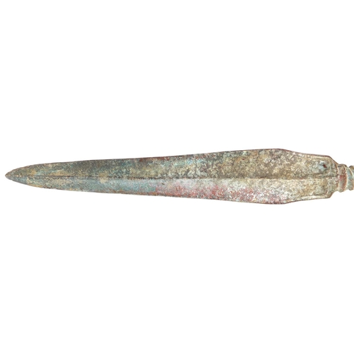 332 - Islamic patinated bronze short sword, 36.5cm in length