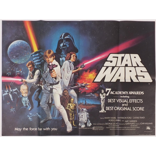 218 - Vintage Star Wars IV A New Hope UK quad film poster, printed by W E Berry 1977