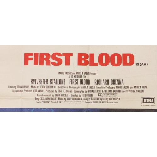226 - Vintage First Blood UK quad film poster, printed by Lonsdale and Bartholomew