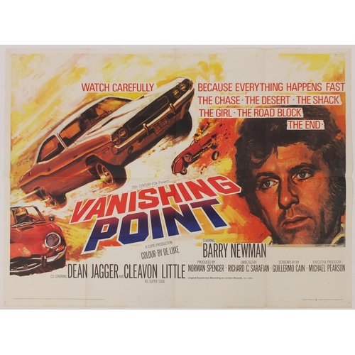 222 - Vintage Vanishing Point UK quad film poster, printed by Lonsdale and Bartholomew