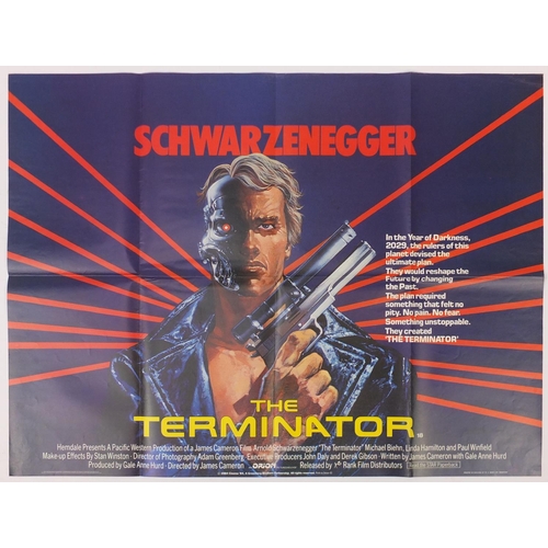 224 - Vintage The Terminator UK quad film poster, printed by W E Berry 1984